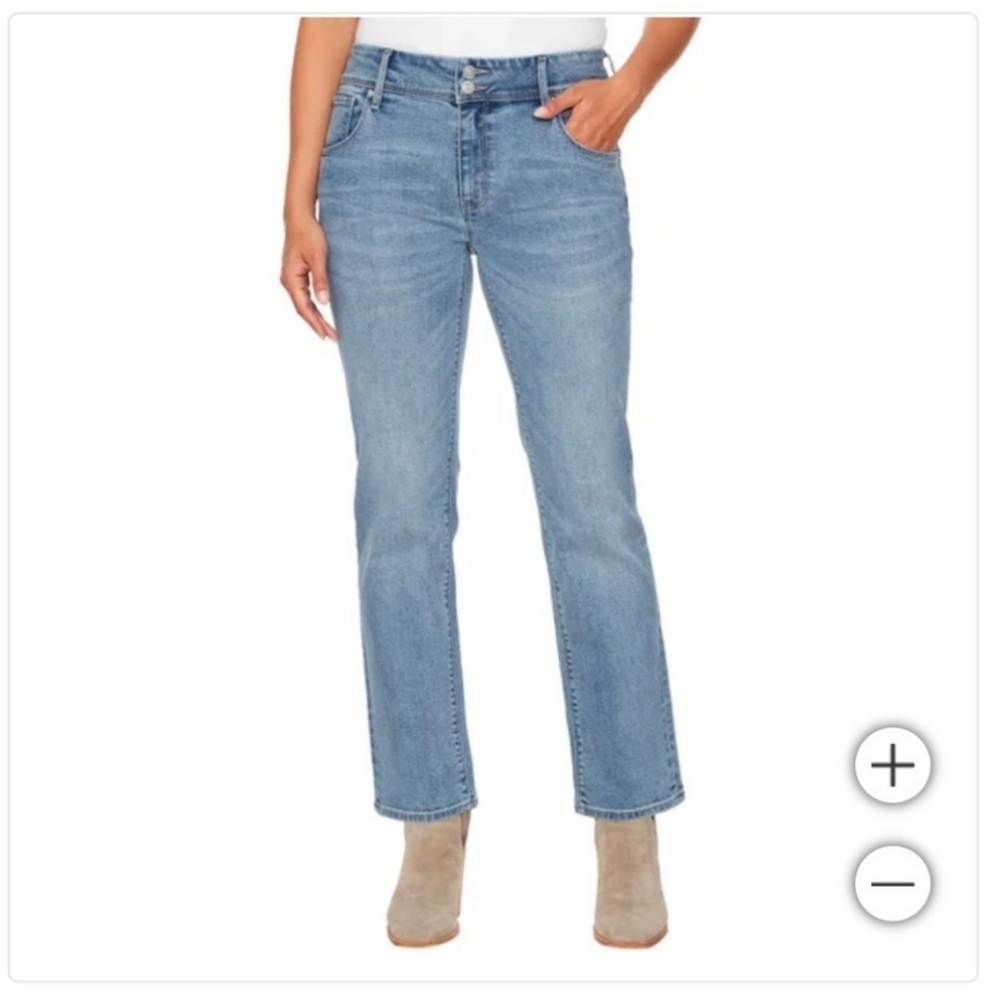 NWOT HUDSON Women's Mid-Rise Slim Straight Leg Jeans | ICY BLUE, 6/28 Inseam 27"